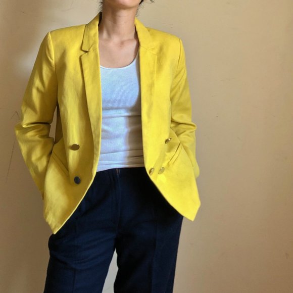 Mango basic yellow crop blazer - Picture 5 of 5
